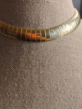 Gold-Tone Ribbed Collar Necklace - Women